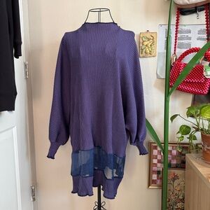 Michelle St John Vintage Ribbed Mesh Tunic Sweater